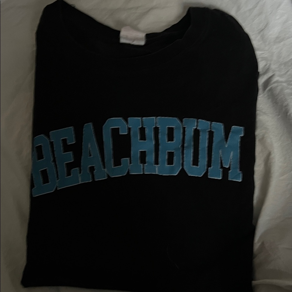 Black 'Beachbum' Graphic T-Shirt